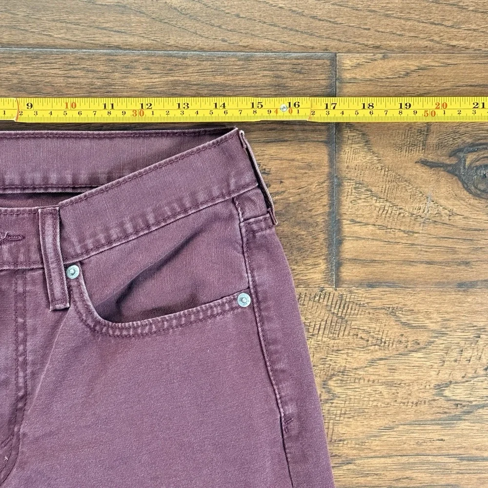 Levi's 514 Straight Leg Canvas‎ Pants Burgundy Streetwear Workwear W31 L32
